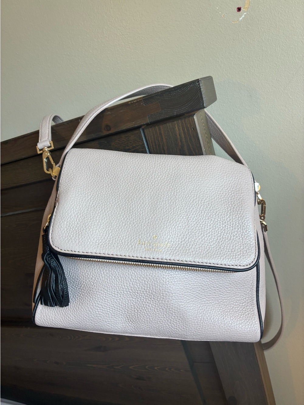 Kate Spade Miri Chester Street leather Crossbody handbag in taupe